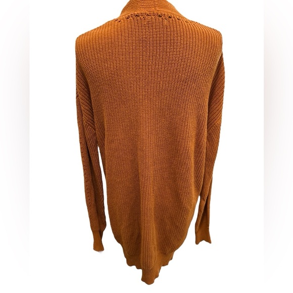 BP. Cozy Long Knit Sweater Cardigan Duster Womens Medium Orange Rust Fall Winter - Picture 3 of 8